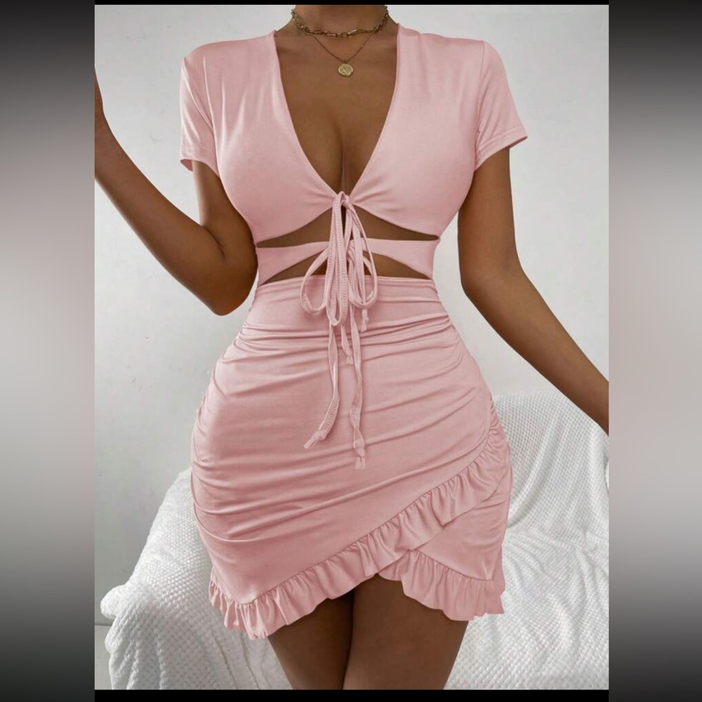 Cutout ruffle dress